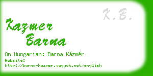kazmer barna business card